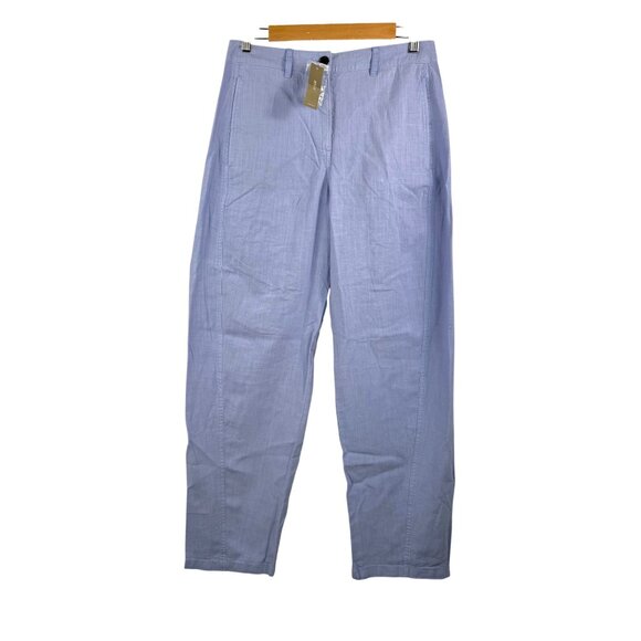 J.Crew relaxed barrel leg pants linen 90s money hazy hydrangea sz 0 - Picture 2 of 8